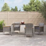 vidaXL Ensemble à manger de jardin 5 Pièces coussins gris résine tressée