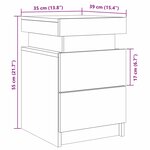 vidaXL Table de chevet avec LED chêne artisanal bois d'ingénierie