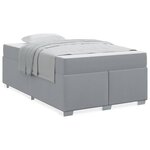 vidaXL Cadre de lit Gris clair 120 x 190 cm tissu