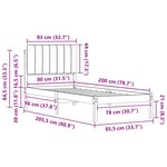 vidaXL Cadre de lit avec tête de lit rembourrée Noir 80 x 200 cm