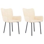 vidaXL Chaises à manger lot de 2 Crème Velours