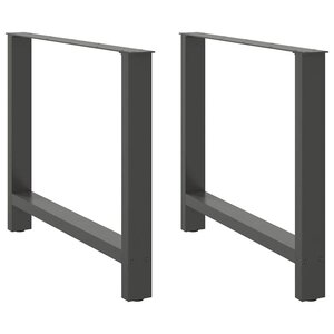 vidaXL Pieds de table à manger Anthracite 2 pièces 100 x (72-73) cm Acier