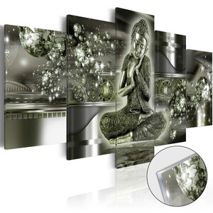 Tableau sur verre acrylique - emerald buddha [glass] l x h en cm 100x50