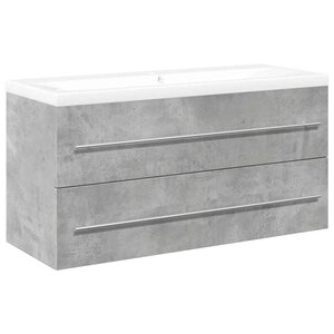 vidaXL Ensemble de meubles de salle de bain 2 Pièces gris béton