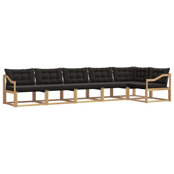 vidaXL Ensemble de canapés d'extérieur 6 pc Blanc et noir