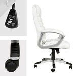 Fauteuil chaise siège de direction rembourrage ondulé blanc 08_0000372