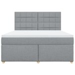 vidaXL Sommier à lattes de lit avec matelas Gris clair 180x200cm Tissu
