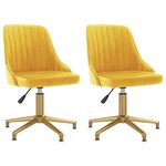 vidaXL Chaises pivotantes à manger lot de 2 Jaune Velours