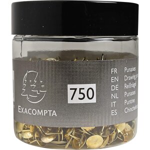 Boîte de 750 punaises en laiton hauteur 9mm 11mm de diamètre Laiton x 25 EXACOMPTA