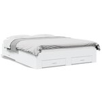 vidaXL Cadre de lit avec tiroirs sans matelas blanc 140x200 cm