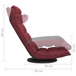 vidaXL Chaise de sol pivotante Rouge bordeaux Tissu