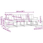 vidaXL Ensemble de canapés d'extérieur 5 Pièces Naturel et gris clair