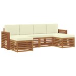 vidaXL Ensemble de canapés d'extérieur 6 pc Naturel et Crème