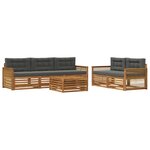 vidaXL Ensemble de canapés d'extérieur 6 pc Naturel et Anthracite