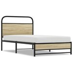 vidaXL Cadre de lit sans matelas 90x190cm chêne sonoma bois ingénierie