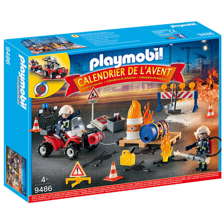 Playmobil 9486 - calendrier de l'avent pompiers et incendie de chantier