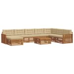 vidaXL Ensemble de canapés d'extérieur 9 pc Naturel et Beige