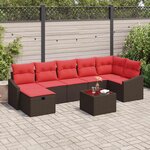 vidaXL Ensemble de Canapés avec coussin avec stockage 8 Pièces polyrotin