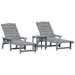 vidaXL Transat 3 pc Polyéthylène Gris clair