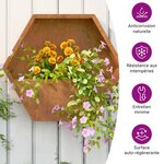 vidaXL Jardinières murales 2 Pièces Rouillé Acier corten 46x10x40 cm