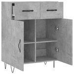 vidaXL Buffet gris béton 69 5x34x90 cm bois d'ingénierie