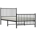vidaXL Cadre de lit métal sans matelas avec pied de lit noir 90x190 cm