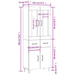 vidaXL Buffet haut Gris béton 69 5x34x180 cm Bois d'ingénierie