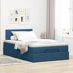 vidaXL Lit ottoman avec matelas bleu 120x200 cm tissu