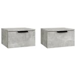 vidaXL Tables de chevet murales 2 Pièces Gris béton 34x30x20 cm