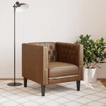 vidaXL Fauteuil Chesterfield marron similicuir daim