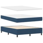 vidaXL Lit à ressort LED avec matelas Bleu 140 x 200 cm tissu