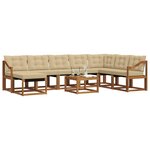 vidaXL Ensemble de canapés d'extérieur 9 Pièces Naturel et Beige