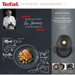 TEFAL E223S404 Set de 4 Minis Cocottes fonte d'acier Pierre Gagnaire Heritage Ronde - 10 cm - 0,3L - Tous feux dont Induction - Noir