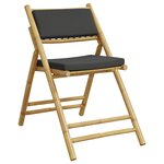 vidaXL Chaises de bistro pliantes lot de 4 coussins gris foncé bambou