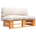 vidaXL Canapé de jardin palette avec coussins sable Pinède