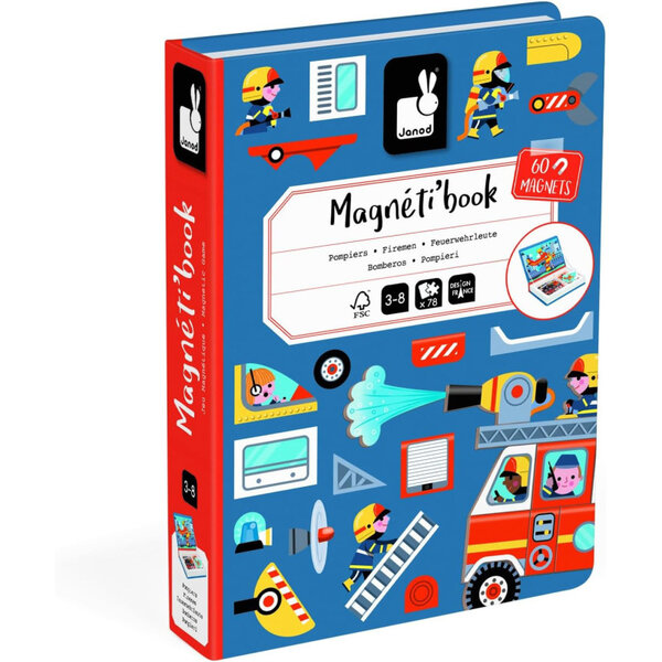 Jeu éducatif - Magnéti'Book - Pompiers - 60 magnets + 18 modèles - Invente des histoires - Janod