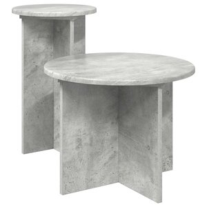 vidaXL Ensemble de tables d'appoint 2 Pièces Gris béton Bois d'ingénierie
