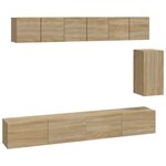 vidaXL Ensemble de meubles TV 6 Pièces Chêne sonoma Bois d'ingénierie