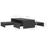 vidaXL Set de tables basses gigognes gris bois d'ingénierie