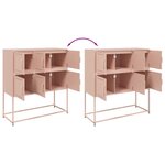 vidaXL Buffet rose 100 5x39x107 cm acier