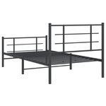 vidaXL Cadre de lit métal sans matelas avec pied de lit noir 100x190cm