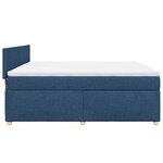 vidaXL Sommier à lattes de lit avec matelas Bleu 180x200 cm Tissu