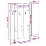 vidaXL Porte-manteau mural avec stockage avec miroir Bois ancien 100 x 10 x 100 cm