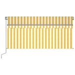 vidaXL Auvent rétractable manuel store LED 3 5x2 5 m Jaune et blanc