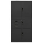 Armoire de bureau avec 3 étagères réglables et casier design moderne 90 x 40 x 180 cm en acier anthracite 02_0046914