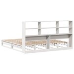 vidaXL Lit bibliothèque sans matelas blanc 200x200 cm bois massif
