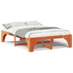 vidaXL Cadre de lit surélevé Marron 140 x 200 cm Bois massif en pin