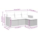 vidaXL Salon de jardin avec coussins 4 Pièces beige résine tressée