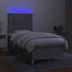 vidaXL Sommier à lattes de lit matelas et LED Gris clair 100x200 cm