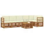 vidaXL Ensemble de canapé d'angle avec coussin 7 Pièces Naturel et Crème